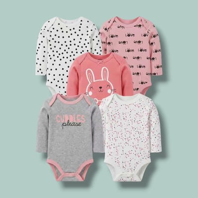 Set 5 bodys manga larga conejitas love