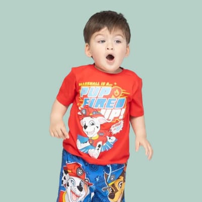 Polera manga corta Paw Patrol roja