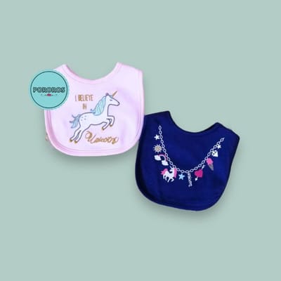 Set 2 baberos unicornio