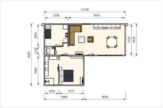 Mantelzorgwoning Model Linde -  plattegrond