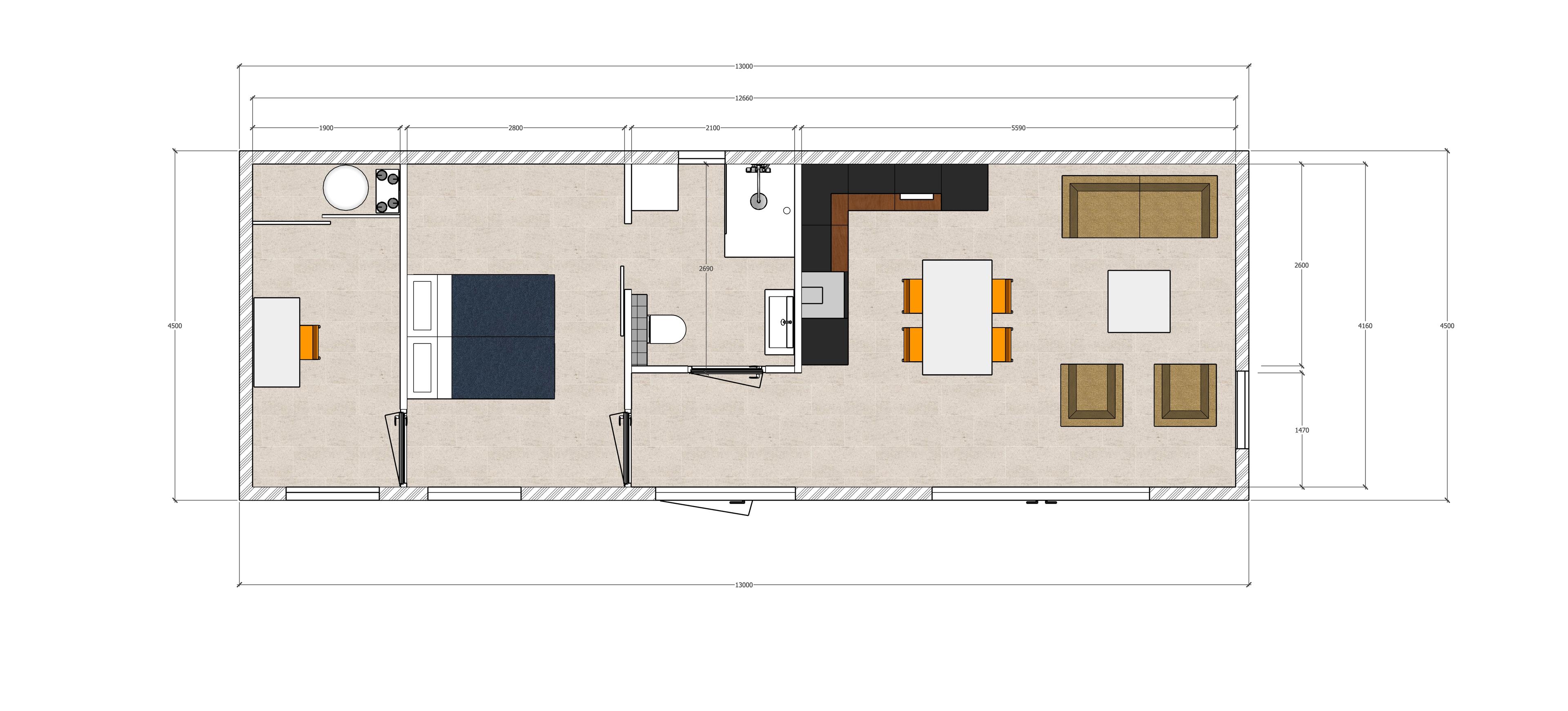 Mantelzorgwoning Model Primula - plattegrond