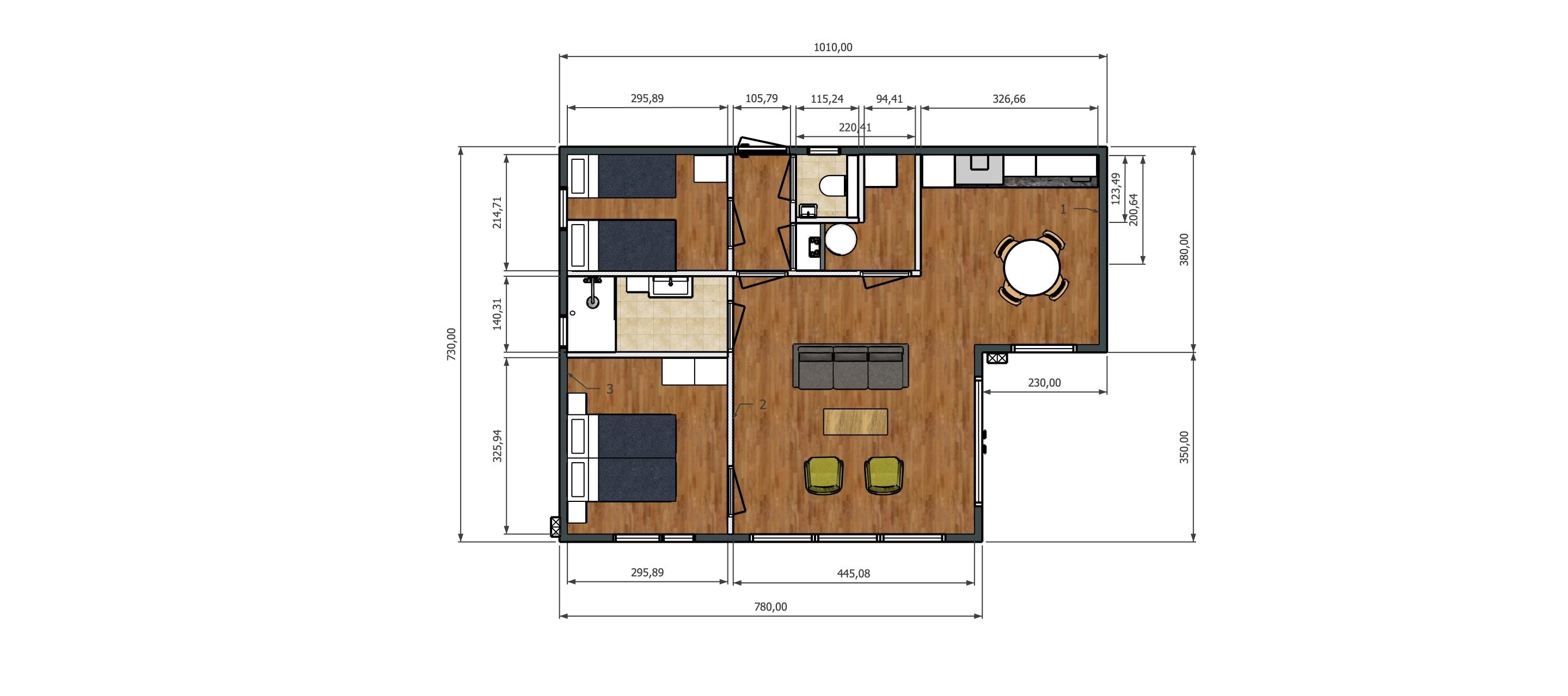 Recreatiewoning - Mantelzorgwoning Model Tulp – Plattegrond