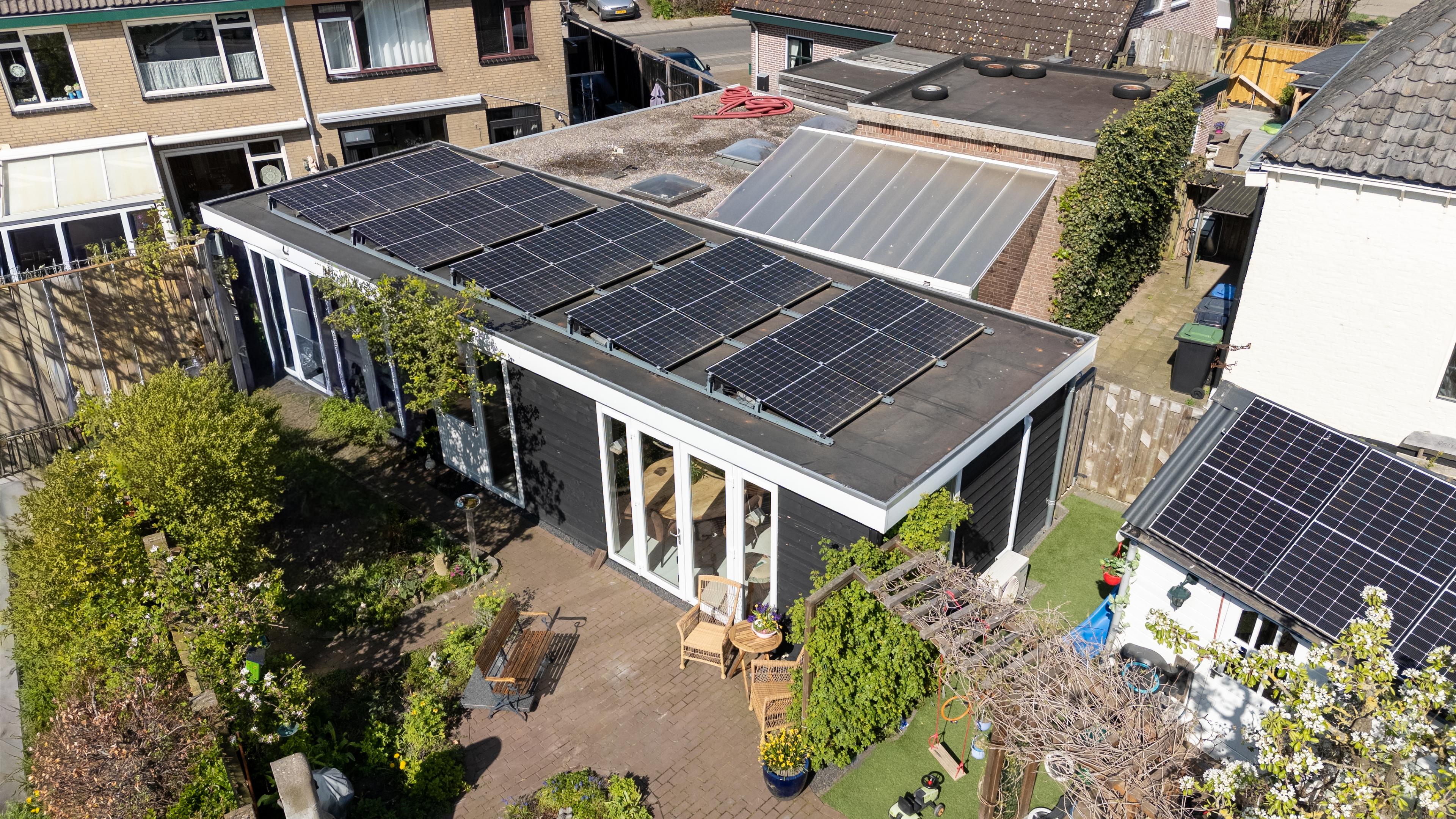 Dak met zonnepanelen
