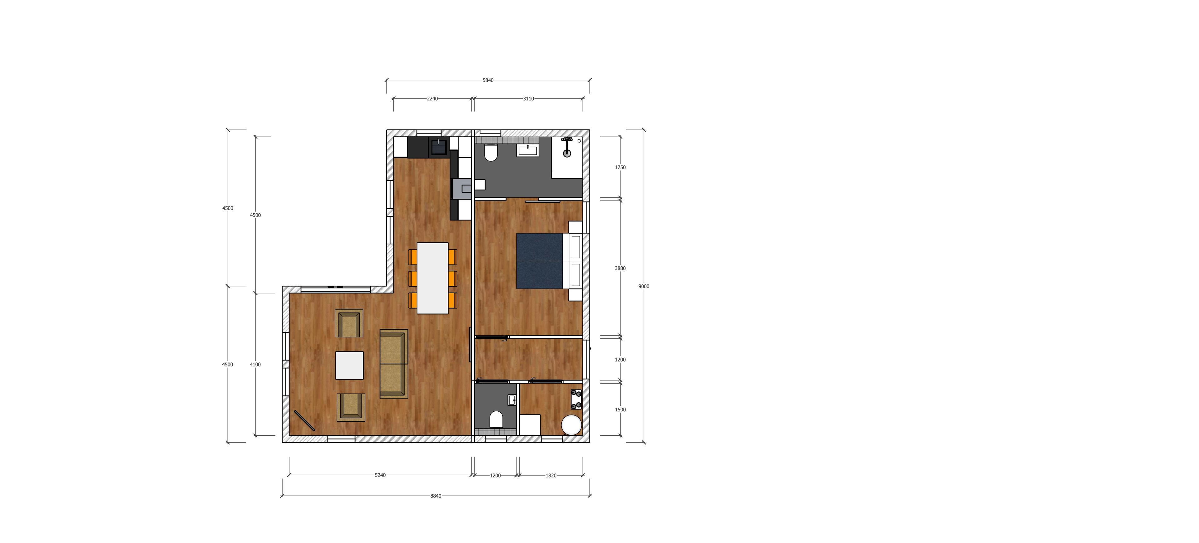 Mantelzorgwoning Model Azalea - plattegrond