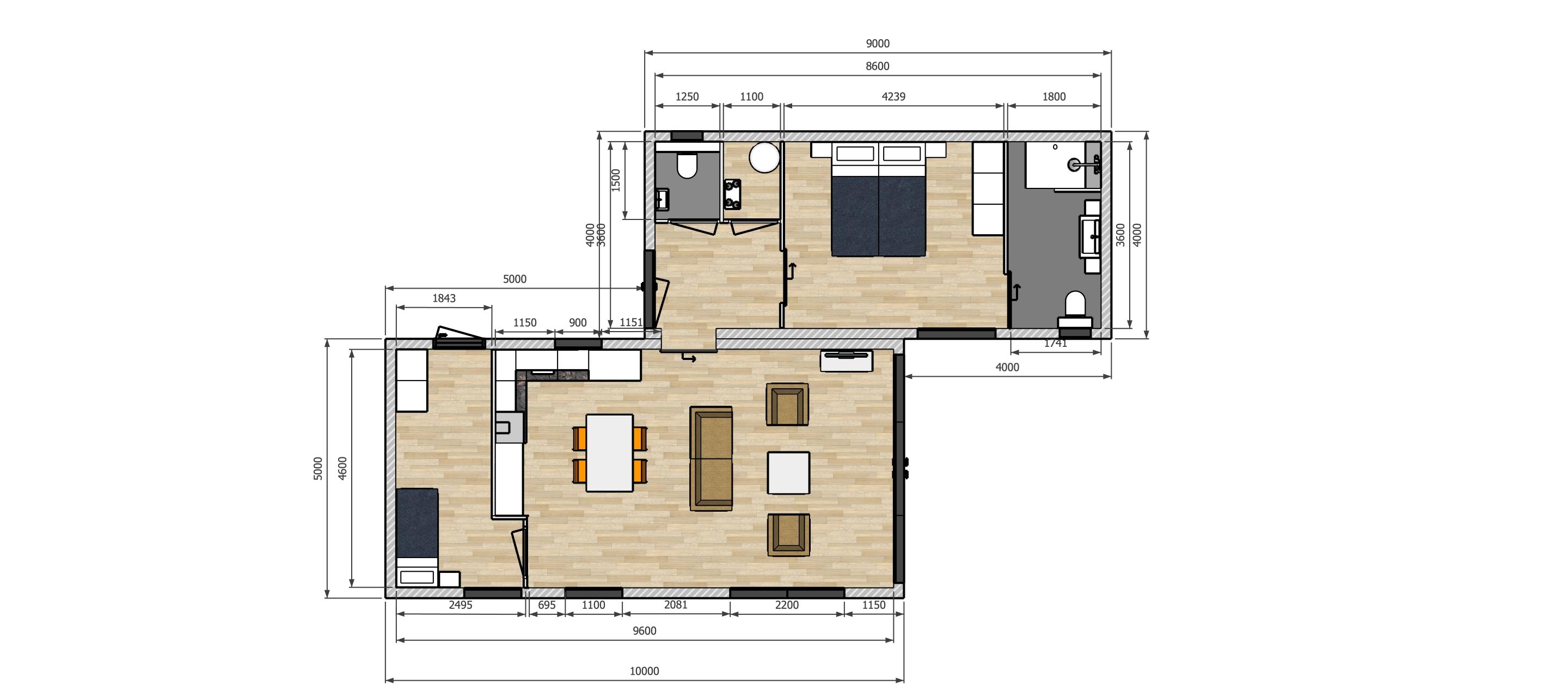 Mantelzorgwoning Model Klaproos - plattegrond