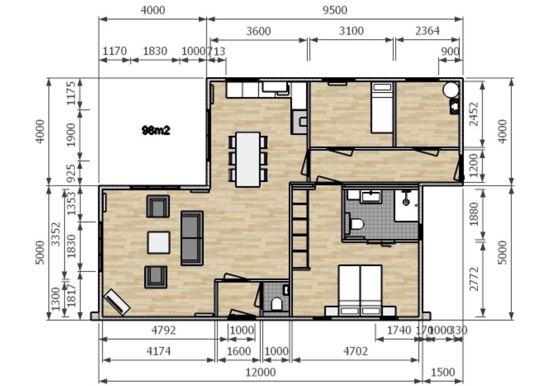 Mantelzorgwoning Model - Lupine - plattegrond