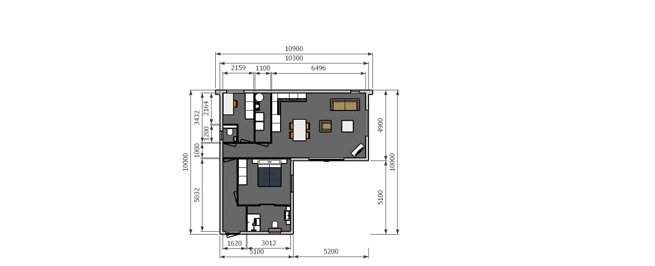 Plattegrond aangepast aan de ligging van de woning  