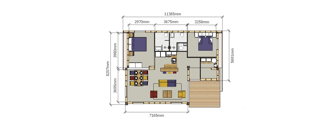 Mantelzorgwoning Model Jasmijn - plattegrond