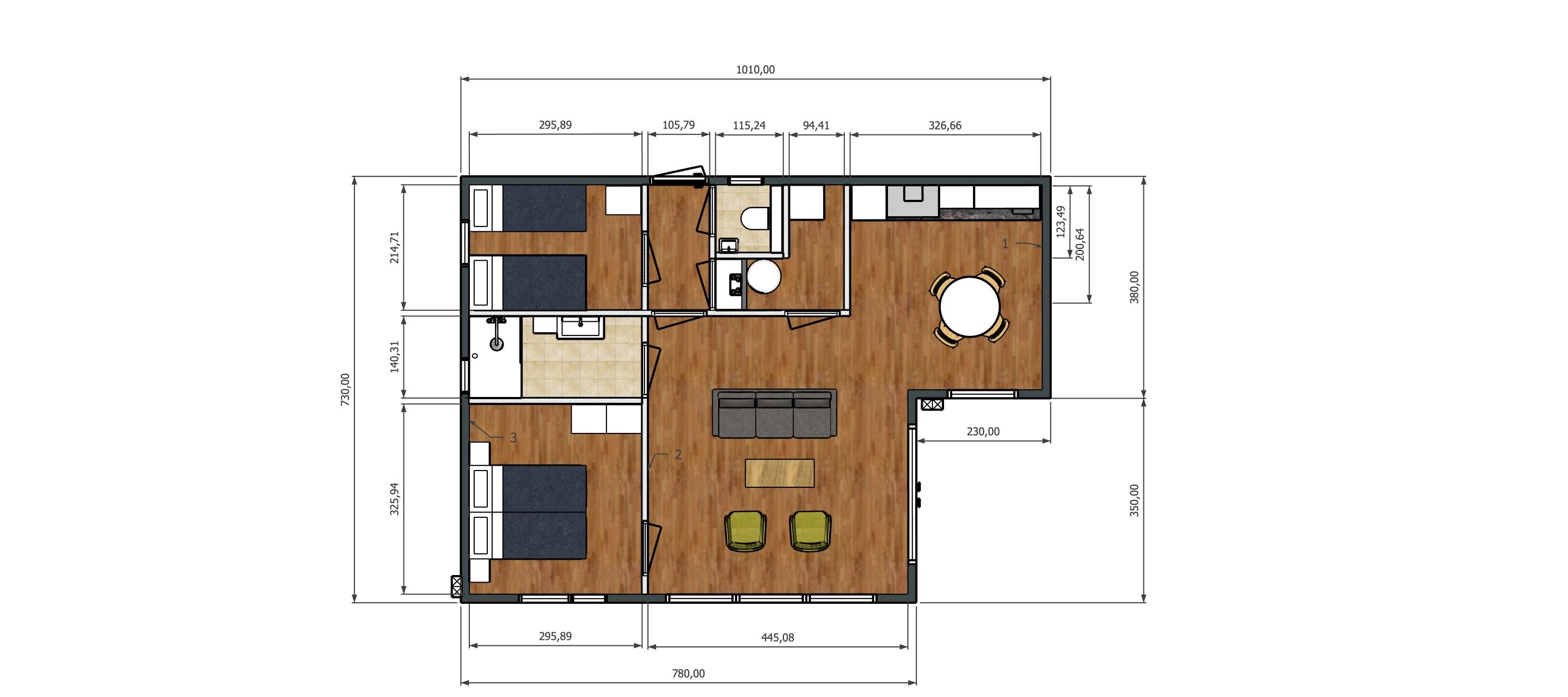 Mantelzorg - recreatie woning - plattegrond