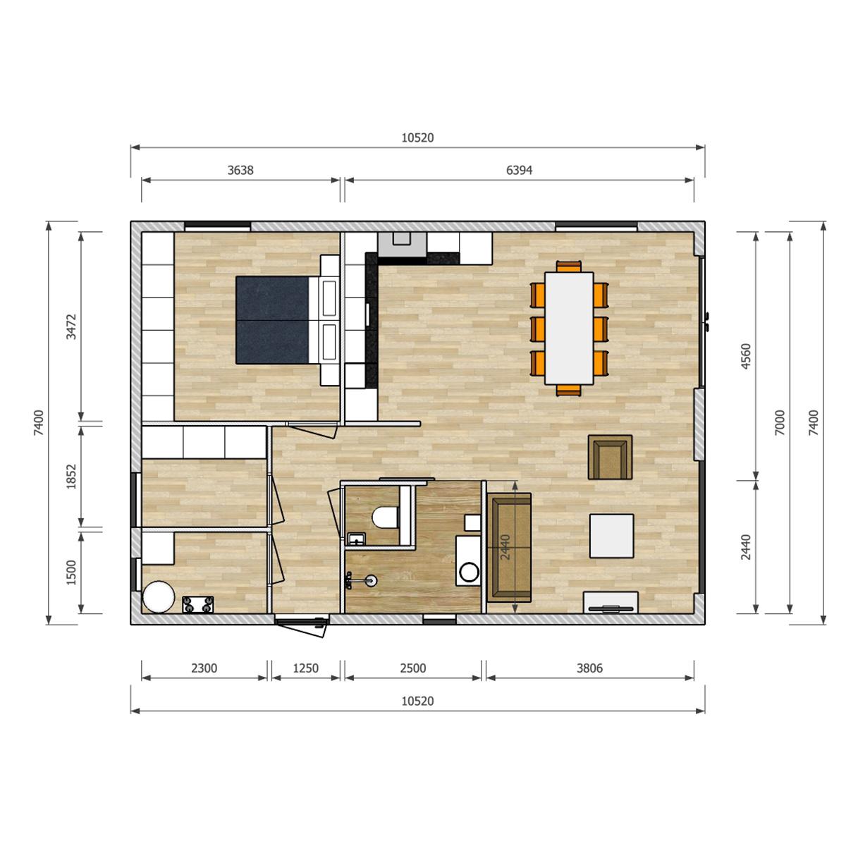 Plattegrond Iris 78 m²