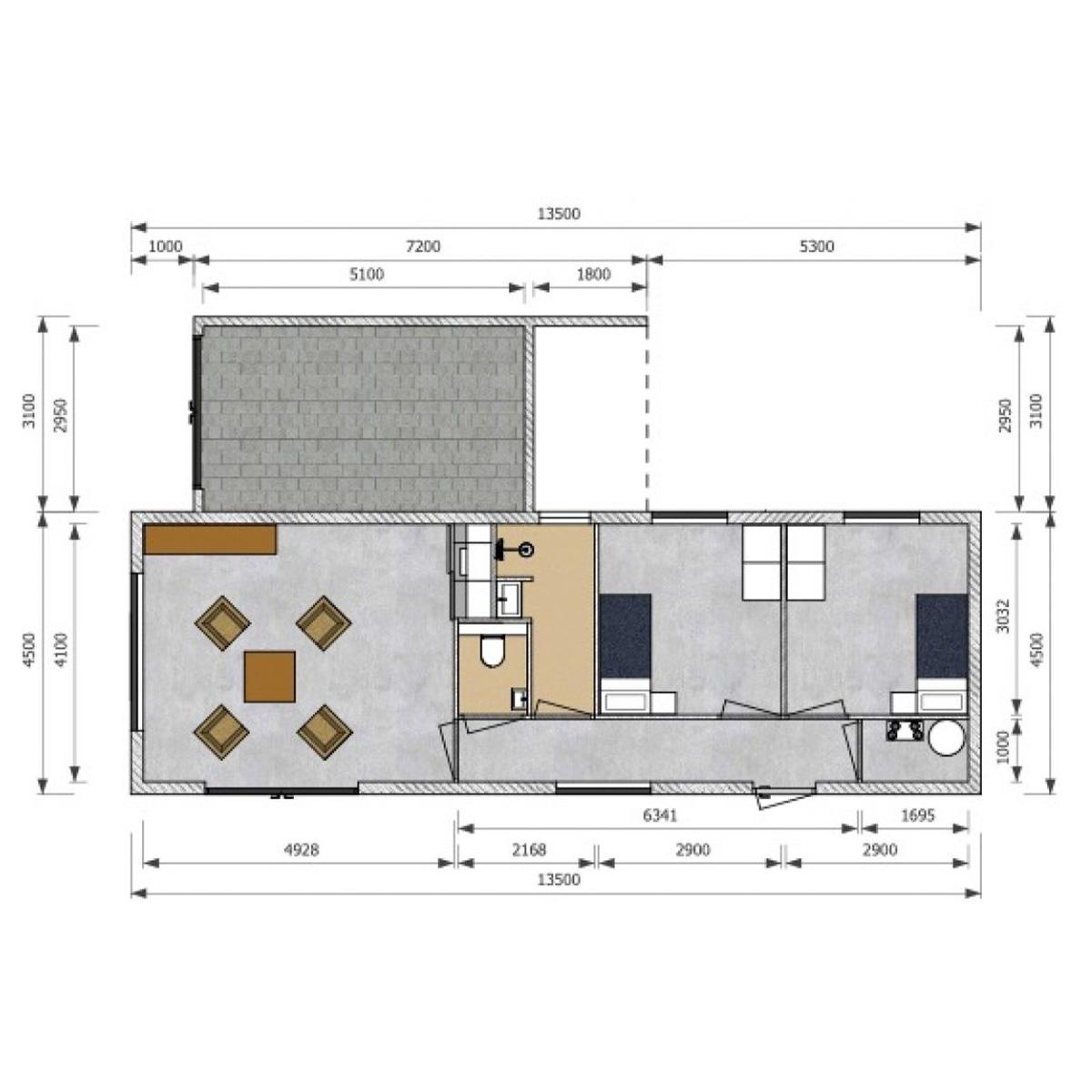 Plattegrond Krokus 61 m²