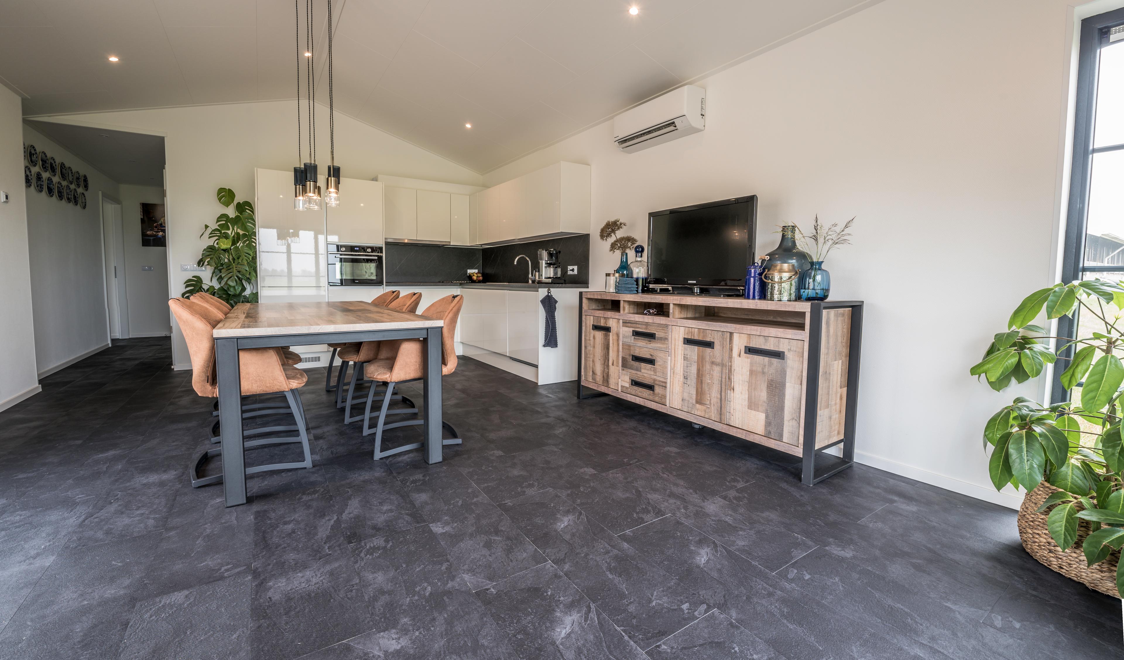 Mantelzorgwoning Model - Sering - woonkamer met puntdak