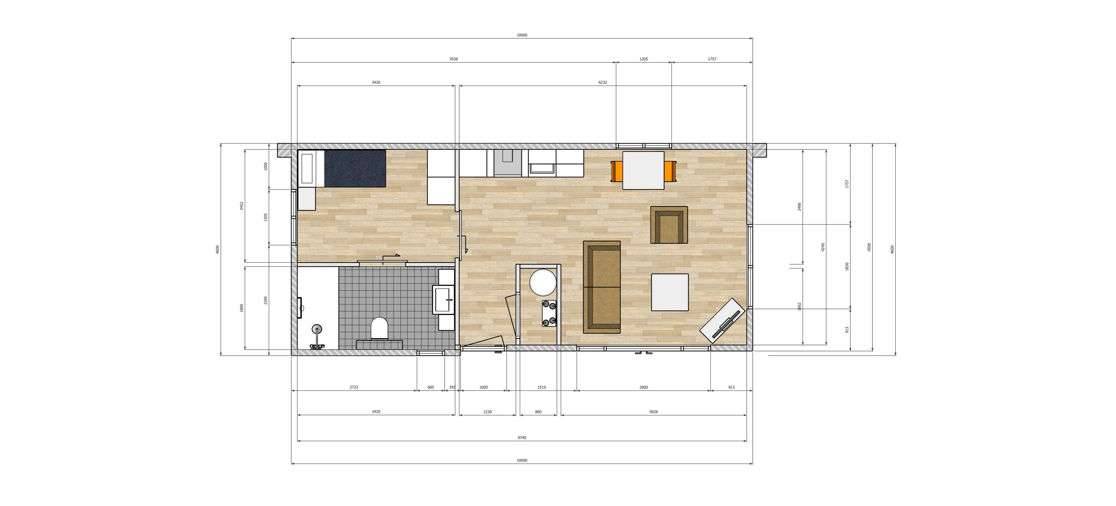 Mantelzorgwoning  Model Viool - plattegrond