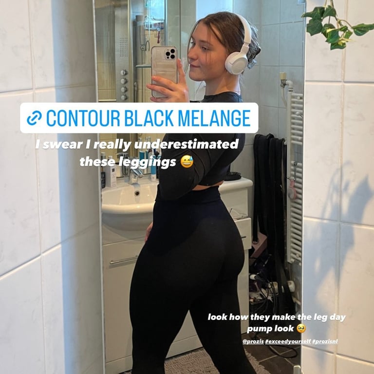 Contour High Waist Leggings - Black Melange - Clothing