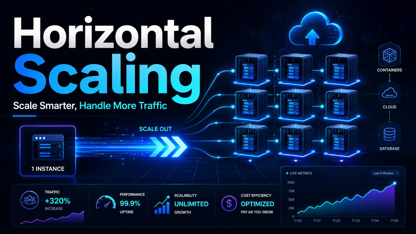 Horizontal Scaling Explained: Stateless Replicas, Autoscaling, and Shared Bottlenecks