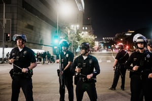 抗議、警察 man in black shirt and pants holding black dslr camera