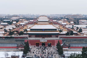 北京紫禁城、下雪、寒流、冬天
