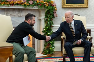 烏克蘭總統澤倫斯基（Volodymyr Zelenskyy）、美國總統拜登（Joe Biden）