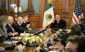 美國國務卿布林肯（Antony Blinken）、墨西哥總統羅培茲歐布拉多（Andres Manuel Lopez Obrador）