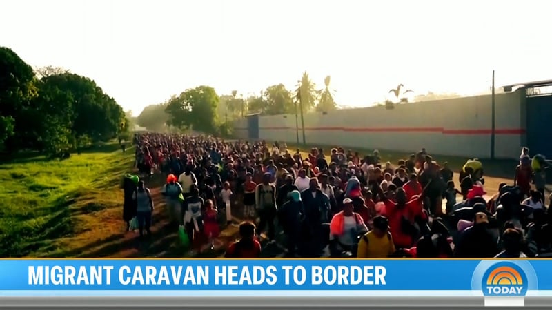 7500人移民車隊前往美墨邊境