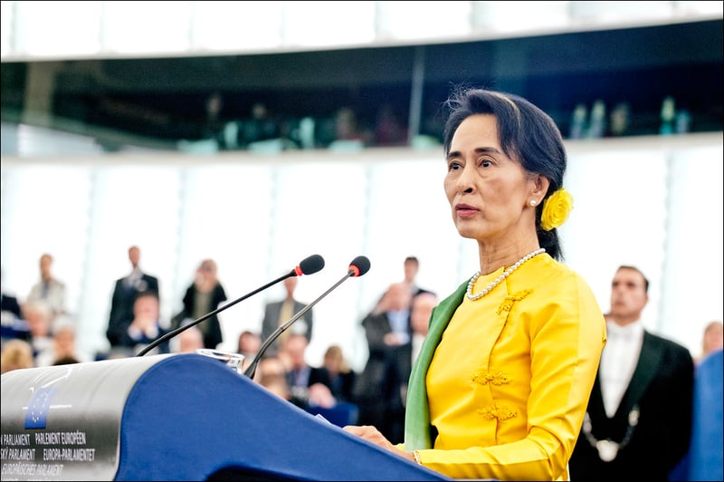 緬甸民主運動領袖翁山蘇姬（Aung San Suu Kyi）