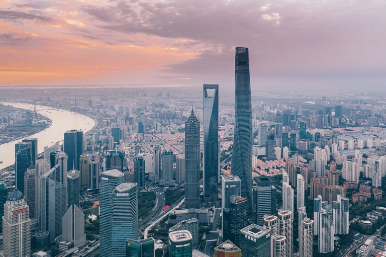 中國 aerial photography of city buildings