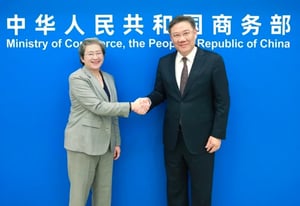 蘇姿豐訪華 會晤中國商務部長王文濤