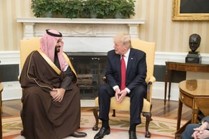美國前總統川普（Donald Trump）、沙烏地阿拉伯王儲穆罕默德·沙爾曼（Mohammed bin Salman）