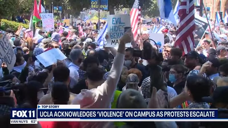 美大學挺巴學運越演越烈 UCLA以巴支持者爆衝突