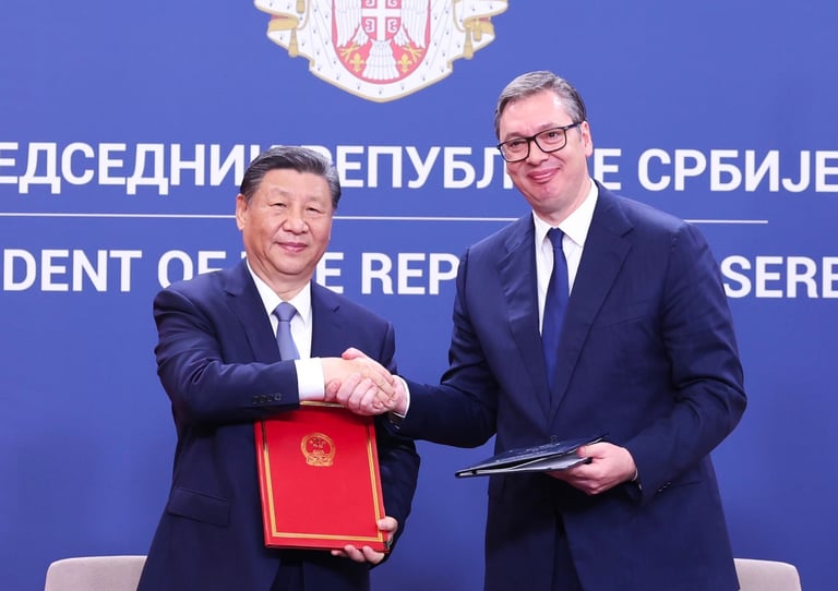 Chinese President Xi Jinping, Serbian President Aleksandar Vucic