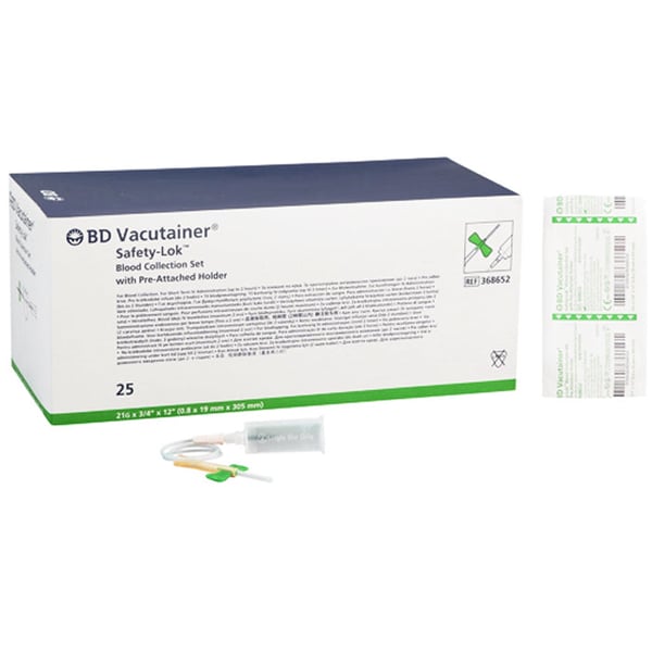 BD Vacutainer Butterfly Needle Set 21G x 3/4'' x 12'' 50/Box