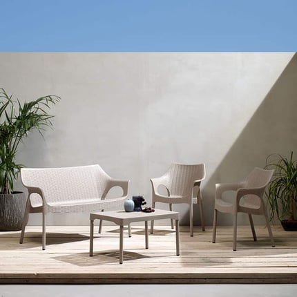 Set giardino Deco con tavolino rotondo e 2 sedie pieghevoli color Bluette 16