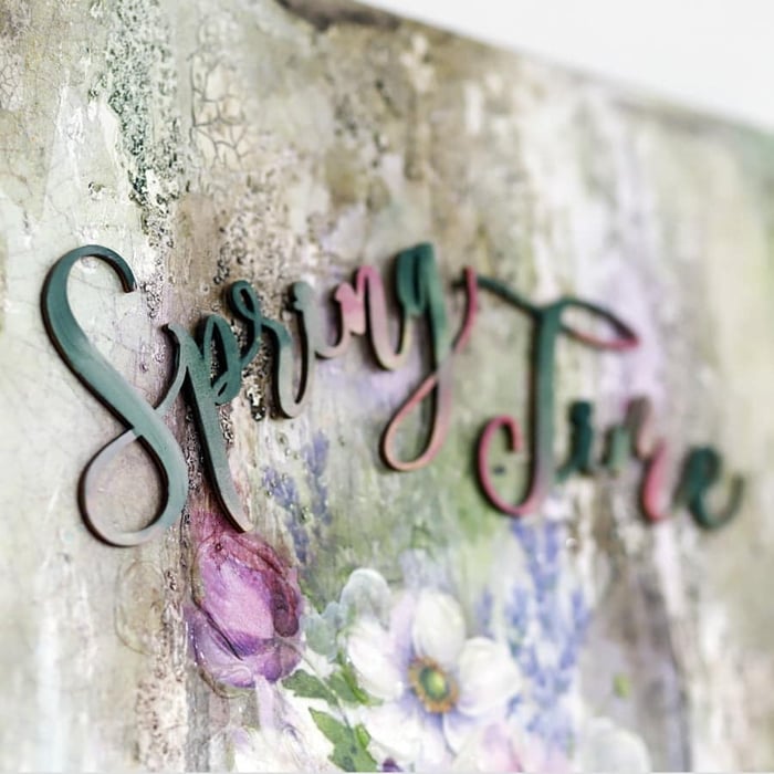 Dipinto a mano su tela di cotone, "Spring Time" 30x40 cm 3