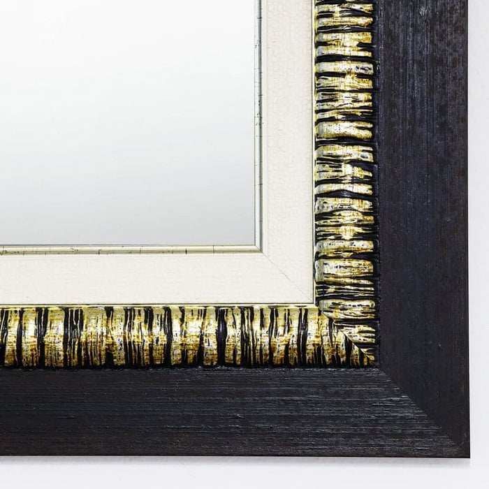 Specchio Antea con cornice in legno noce scuro 2