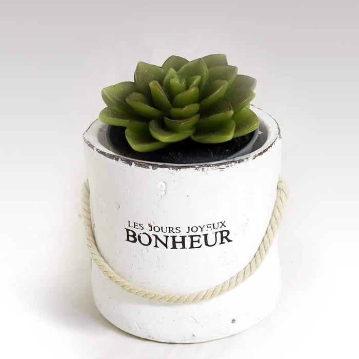 Cache-pot "Bonheur" in ceramica bianca L'arte di Nacchi 4