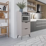 Mobile multiuso Gorki con 2 cassetti e Ripiano Carrara Bianco