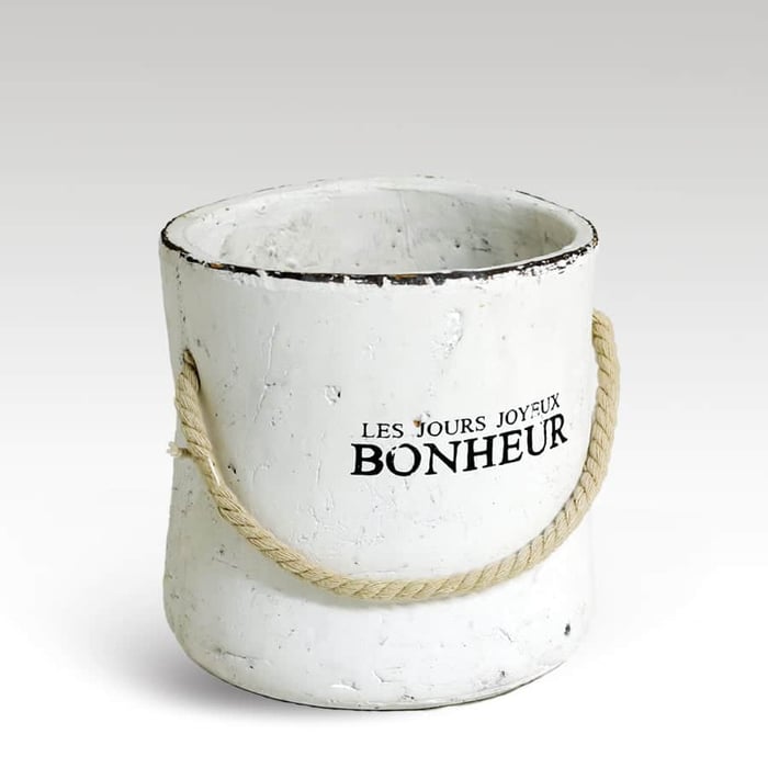 Cache-pot "Bonheur" in ceramica bianca L'arte di Nacchi 1