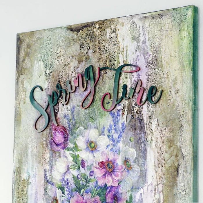 Dipinto a mano su tela di cotone, "Spring Time" 30x40 cm 12
