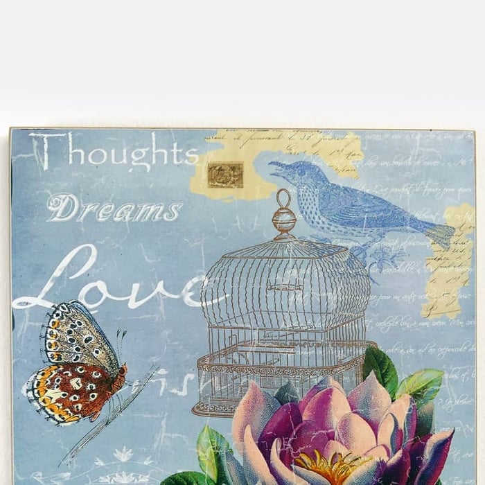 Quadro in legno "Thoughts, Dreams, Love" 3