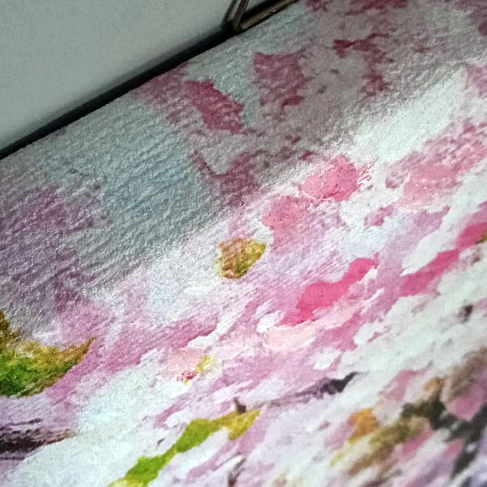 Affresco su telaio "Giardino giapponese in fiore" di Sung Kim 2