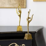 Scultura ballerina su piedistallo in resina, stile moderno