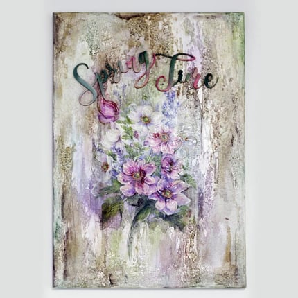 Affresco su telaio "Giardino giapponese in fiore" di Sung Kim 11