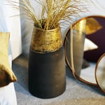 Vaso portafiori ceramica nero e oro screpolato, per erba di pampa 10