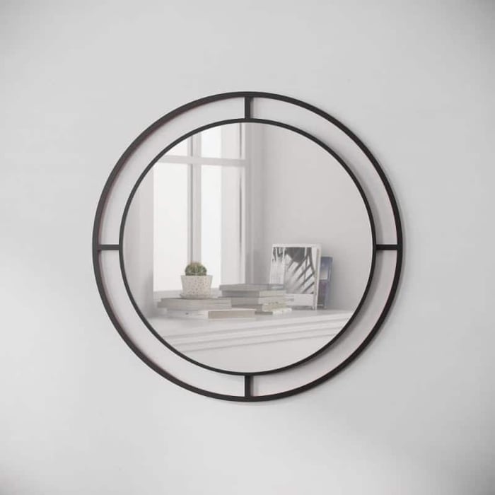 Specchio Bubble con doppia cornice in metallo oro o nero 2