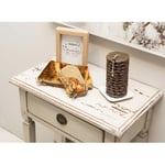 Tavolino multiuso laccato grigio cenere, effetto consumato