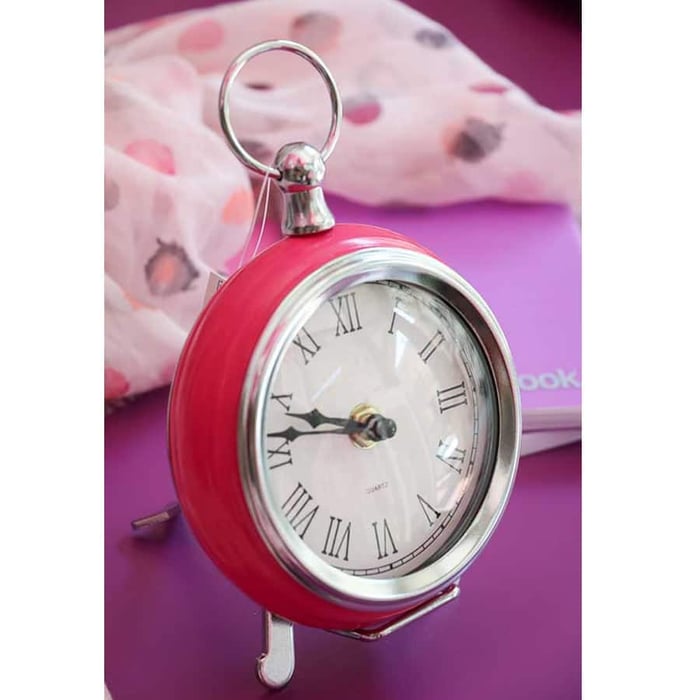 Orologio da tavolo in metallo Lorenzon "Pink Timetable" 3