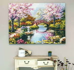 Affresco su telaio "Giardino giapponese in fiore" di Sung Kim