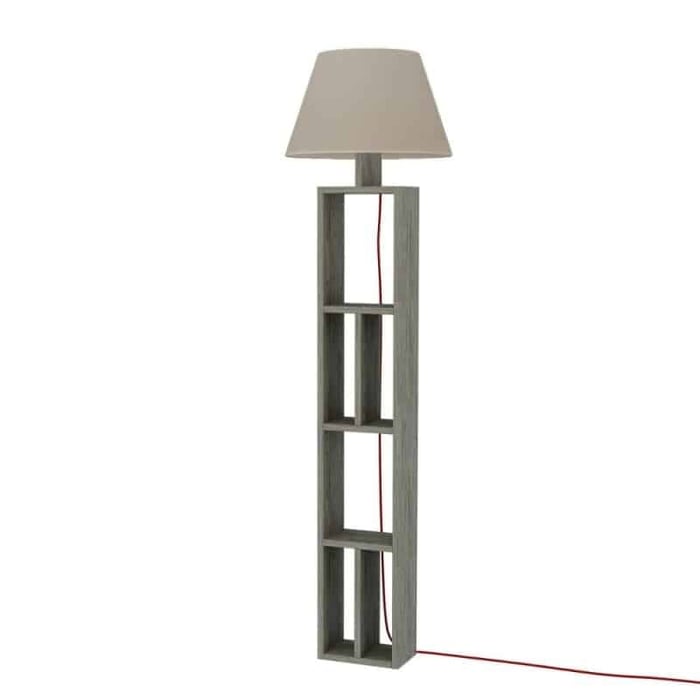 Lampada da terra "Giorno" in legno con libreria - immagine 5
