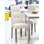 Sedia in ecopelle Dallas con schienale alto e 4 bottoni