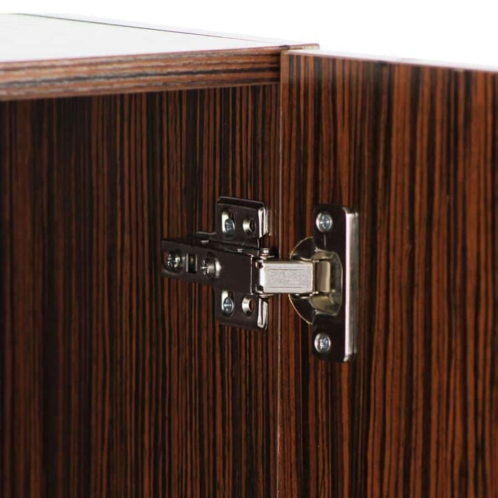 Mobile credenza in legno zebrano e bianco opaco 115x115 cm - immagine 5